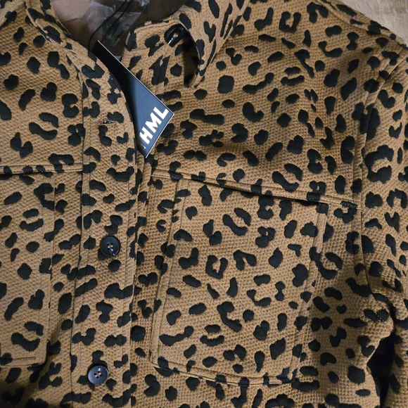 THML Tan Leopard Print Jean Jacket - Picture 7 of 7